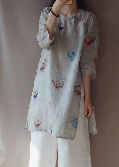 Modern O Neck Half Sleeve Clothes Shape Print Shirt