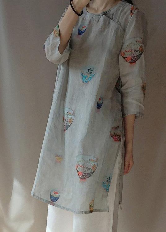 Modern O Neck Half Sleeve Clothes Shape Print Shirt