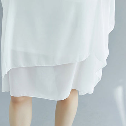 Modern Spaghetti Strap Chiffon Dresses Indian Sewing White Dresses