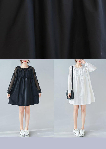 Modern White Tunics O Neck Patchwork Lace Dresses