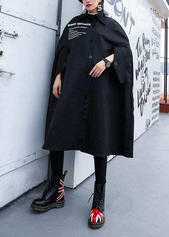 Modern Black Long Coats Design Cloak Fall Coat