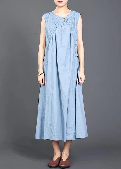 Modern Cotton Tunic Pattern Drops Design Folded Lacing Irregular Splice Color Dress