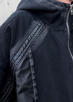 Modern Denim Black for Sewing Zippered Patchwork Coats