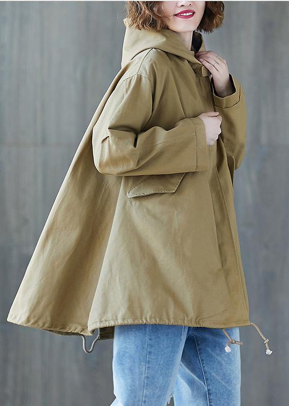 Modern Drawstring Hem Cotton Tunic Top Inspiration Khaki Tops Fall