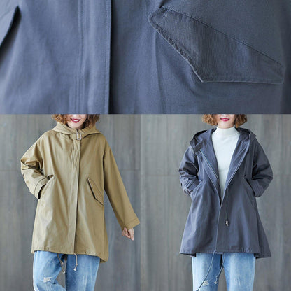 Modern Drawstring Hem Cotton Tunic Top Inspiration Khaki Tops Fall