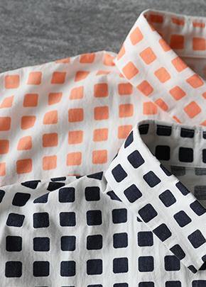 Modern Lapel Button Down Wardrobes Sewing Navy Plaid Dresse
