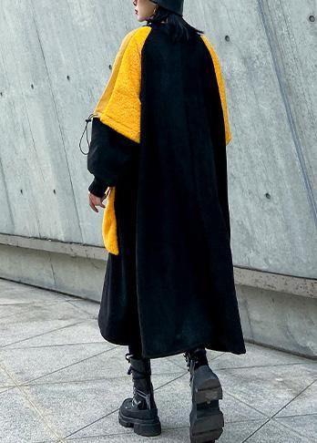 Modern O Neck Pockets Fall Wardrobes Runway Black Long Dress