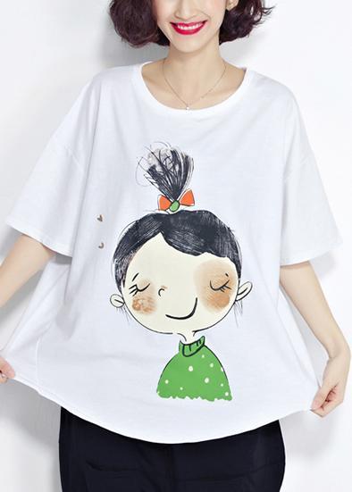 Modern O Neck Short Sleeve Cotton Clothes for Tunic Tops White Box Blouses Summer