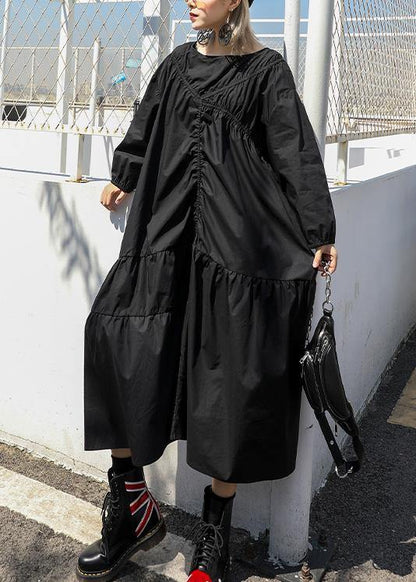 Modern O Neck Cinched Cotton Fall Long Shirts Ideas Black a Line Dresses