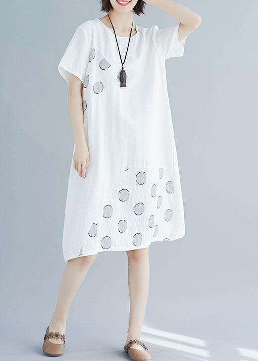 Modern Patchwork Cotton Tunics for Tunic Tops White Dresses Summer