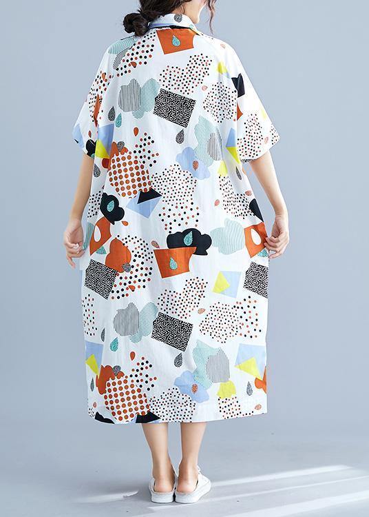 Modern Prints Cotton Clothes Big Pockets Dresses Summer Dress