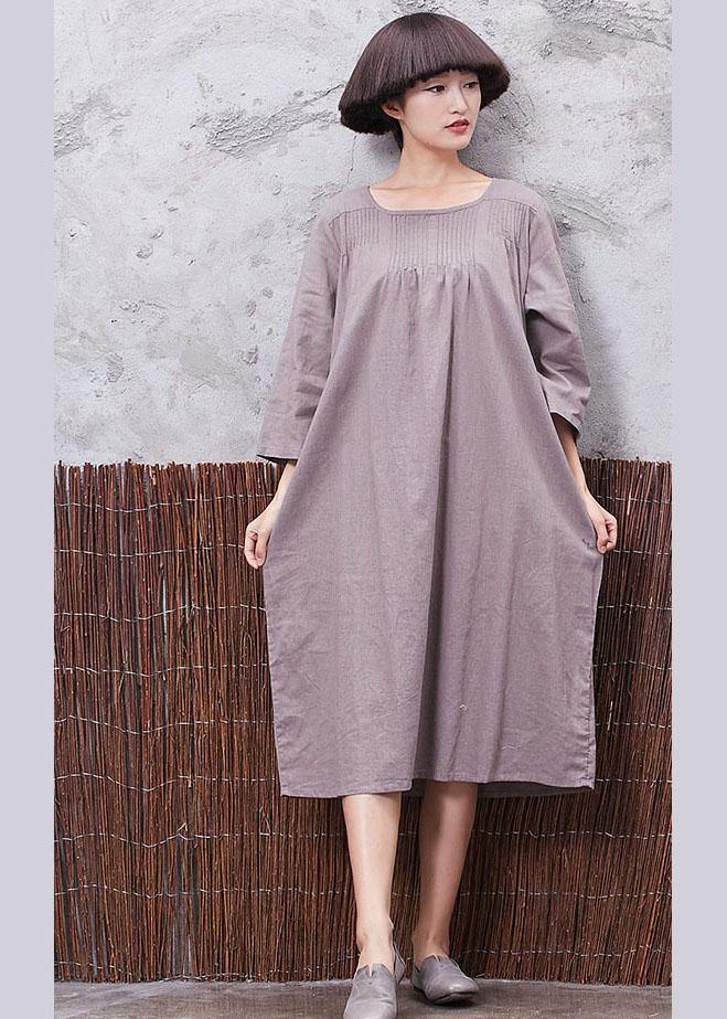 Modern Cinched Linen Cotton Clothes for Shirts Khaki Dress Summer