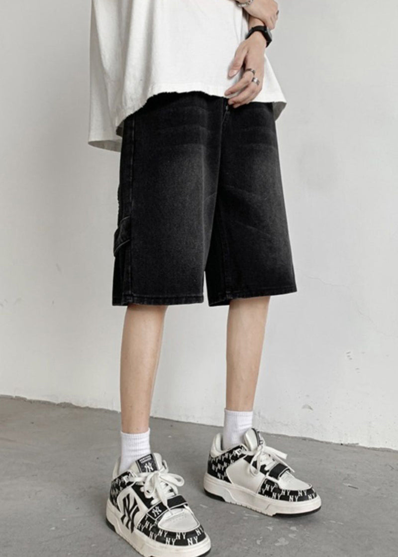 Mud Yellow Pockets Denim Shorts High Waist Summer