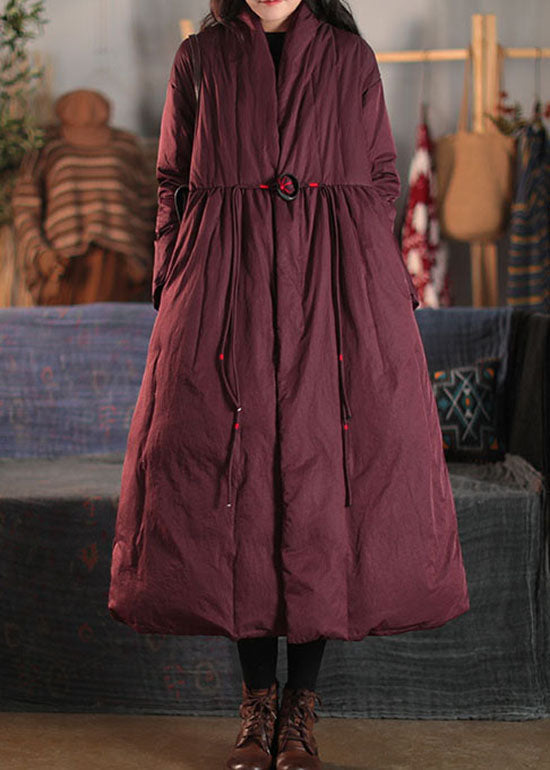 Mulberry Patchwork Duck Down Coat Button Winter