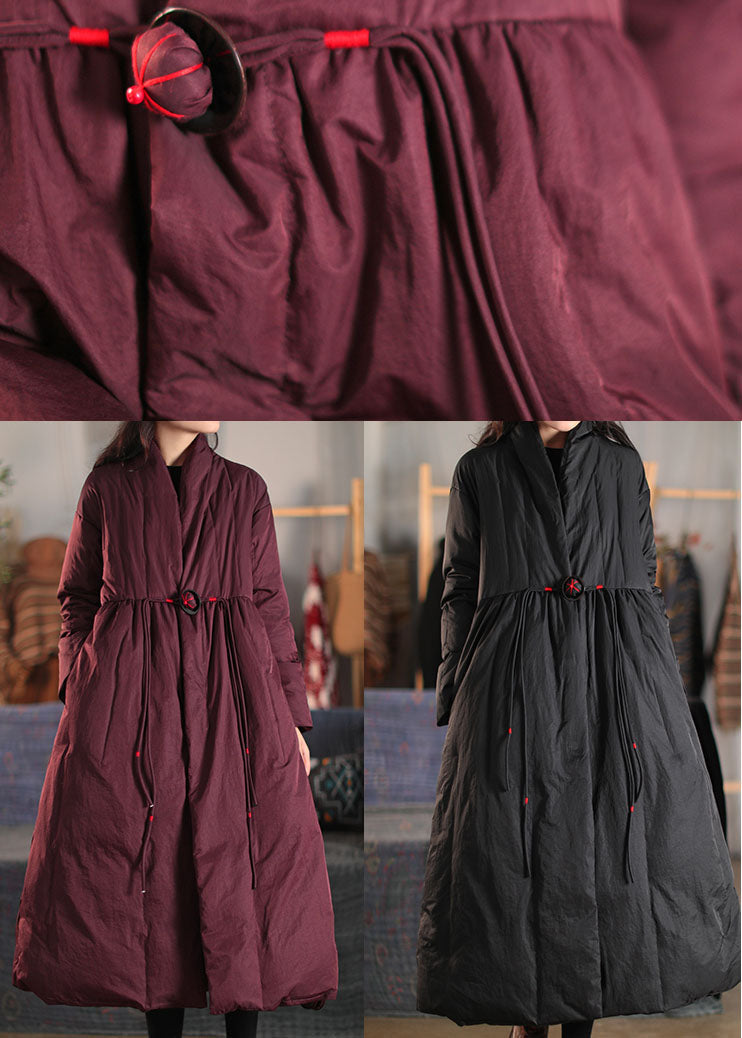 Mulberry Patchwork Duck Down Coat Button Winter