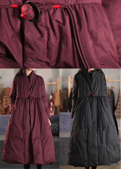 Mulberry Patchwork Duck Down Coat Button Winter