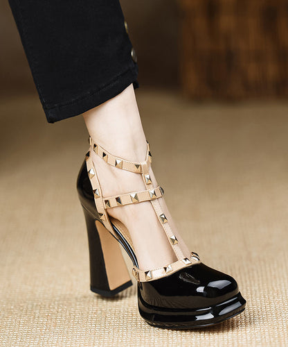 Mulberry Sandals Chunky Sheepskin Splicing Rivet