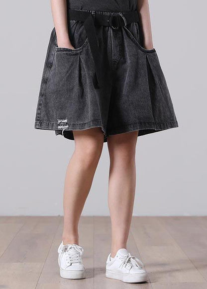 Natural Black,pockets Denim Hot Summer Pants