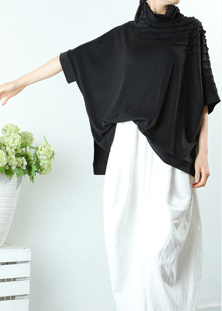 Natural Grey Tasseled Asymmetrical Design Spring Tops Half Sleeve
