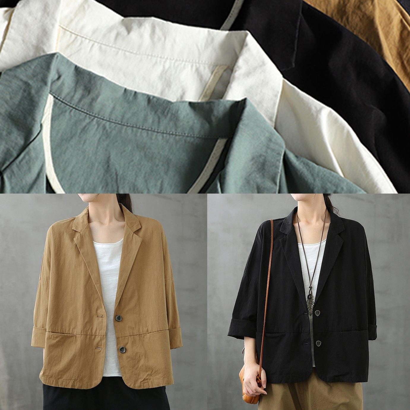 Natural Notched Button Down Fall Blouse Shirts White Shirt
