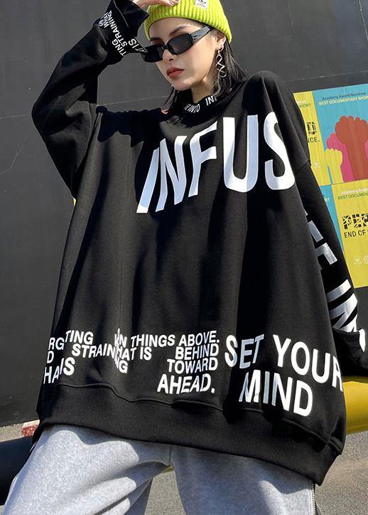 Natural O Neck Spring Clothes for Ideas Black Letter Shirt