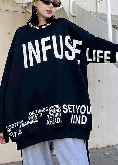 Natural O Neck Spring Clothes for Ideas Black Letter Shirt