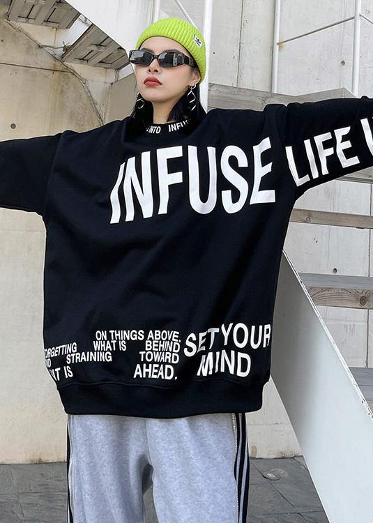 Natural O Neck Spring Clothes for Ideas Black Letter Shirt