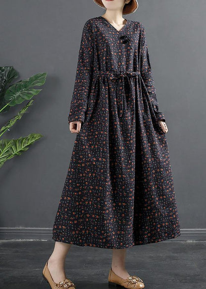 Natural V Neck Clothes for Ideas Navy Print Maxi Dresses