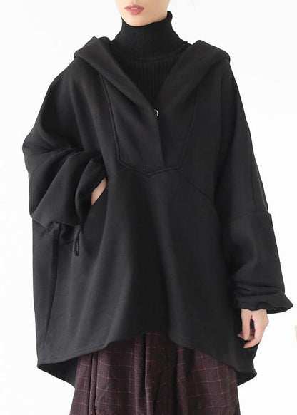 Natural Hooded Patchwork Blouse Cotton Khaki Blouse