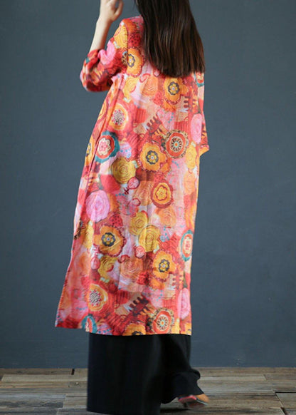 Natural O Neck Side Open Linen Clothes Photography Dress