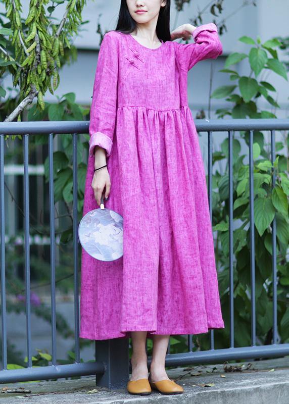Natural O Neck Cinched Fall Tunic Dressrunway Purple a Line Dress