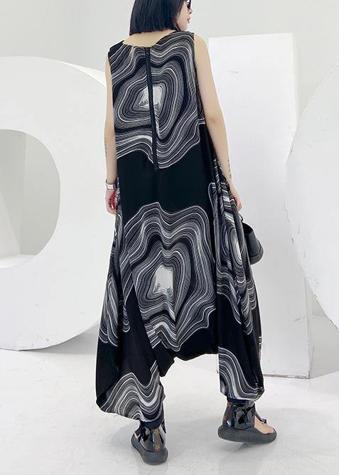 Natural V Neck Zippered Linen Dresses Wardrobes Black Print Dress