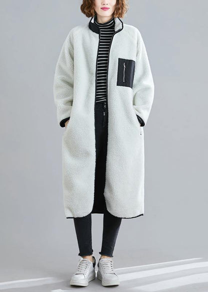 Natural Zippered Patchwork Tunics White Box Coats