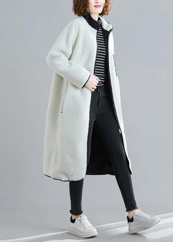 Natural Zippered Patchwork Tunics White Box Coats