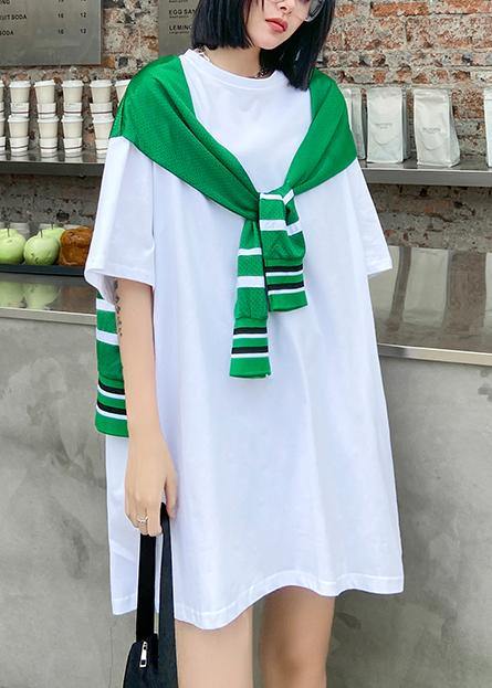 Net Red T-shirt Female Short-sleeved Loose Large Size White Letters With Shawl Two-piece Female Top