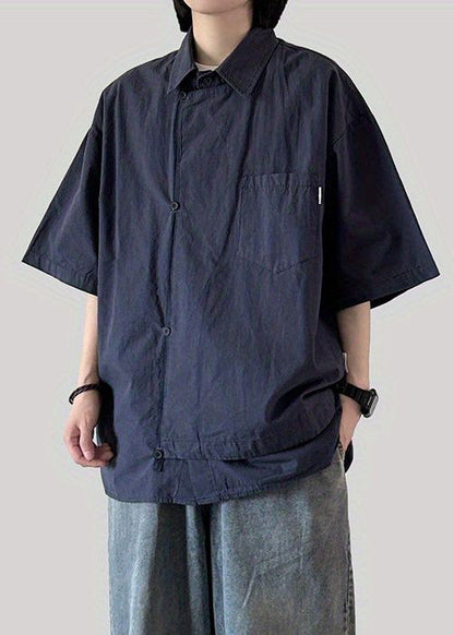 New Apricot Peter Pan Collar Button Cotton Shirts Summer