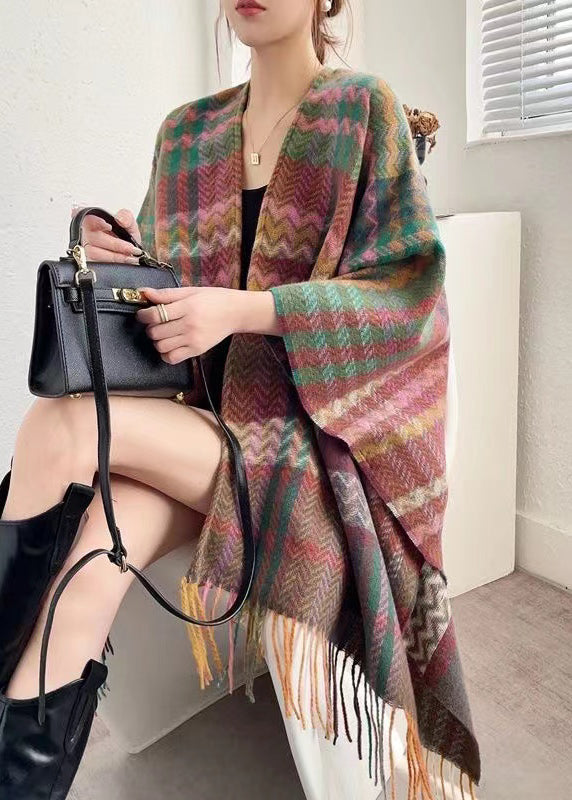New Autumn and Spring Style Black Coffee Tassel Shawl