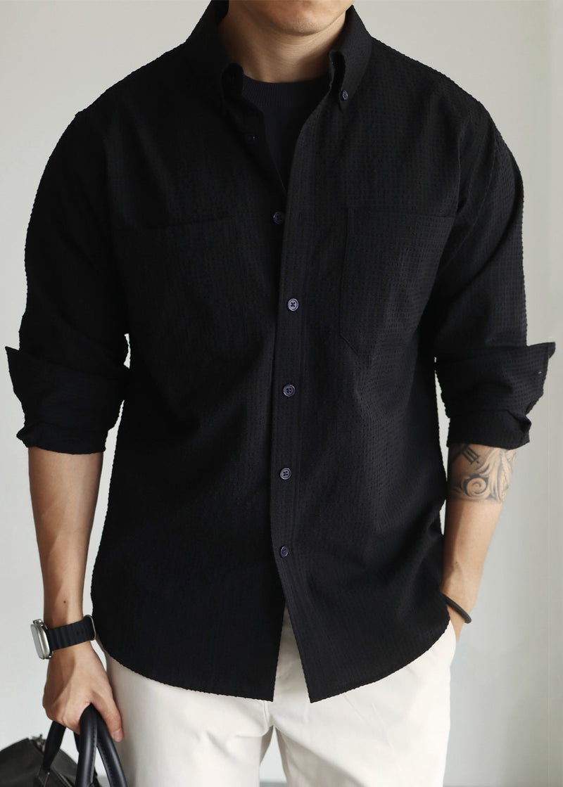 New Black Peter Pan Collar Button Cotton Shirts Fall