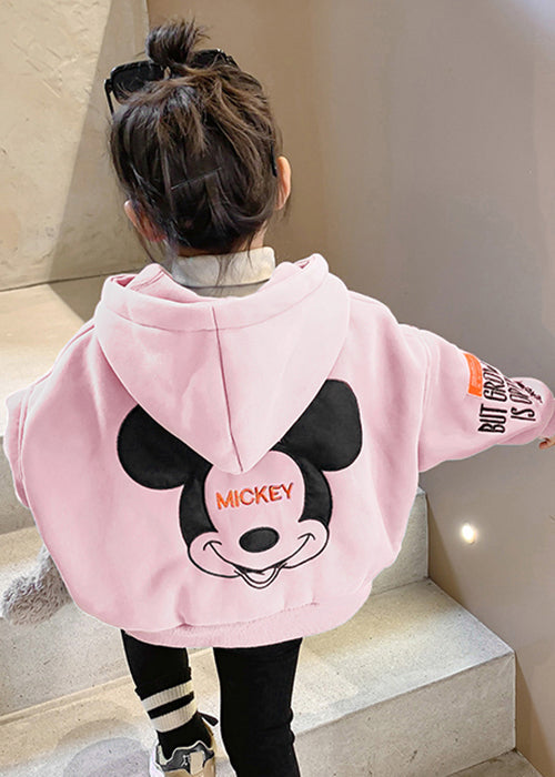 New Blue Hooded Zippered Graphic Cotton Baby Coat Spring