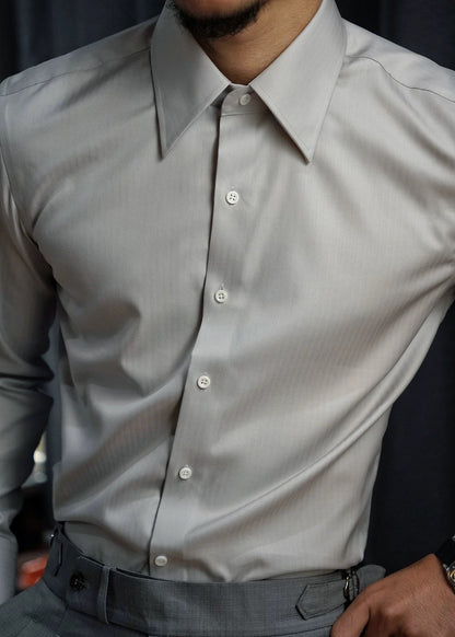 New Blue Peter Pan Collar Button Solid Cotton Men Shirts Fall