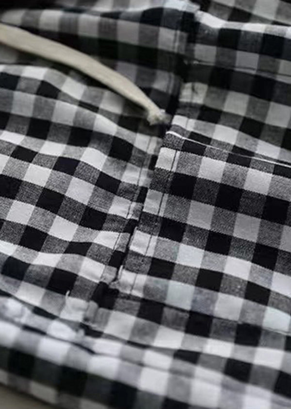 New Big Plaid Pockets Elastic Waist Harlan Pants Autumn