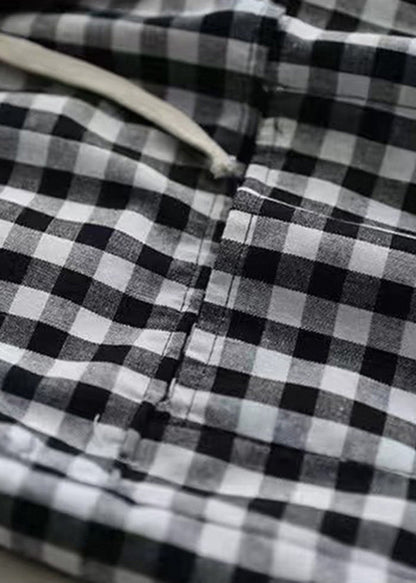 New Big Plaid Pockets Elastic Waist Harlan Pants Autumn