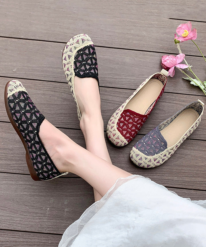 New Red Breathable Soft Soled Flats Shoes