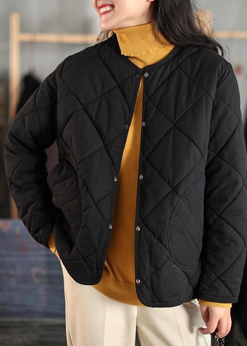 New Warm Coat Khaki O Neck Pockets Coat