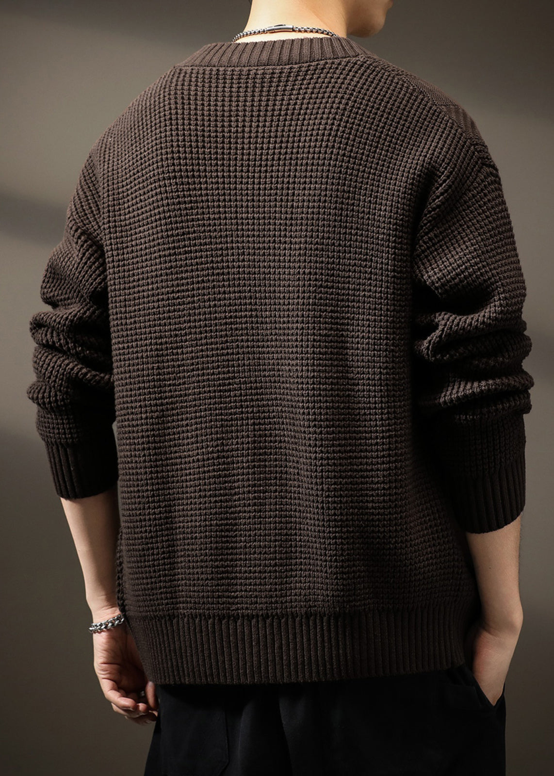 New Coffee V Neck Button Knit Cardigans Spring