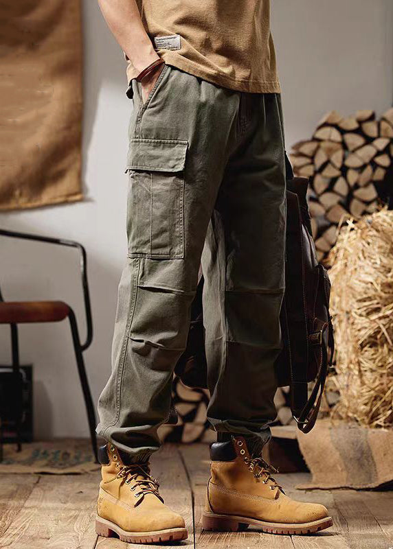 New Green Pockets Original Design Cotton Pants Spring