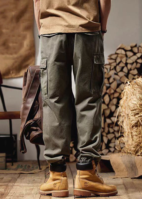 New Green Pockets Original Design Cotton Pants Spring