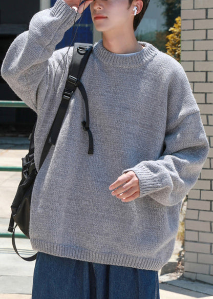 New Grey Cozy Pullover Sweater Clothing