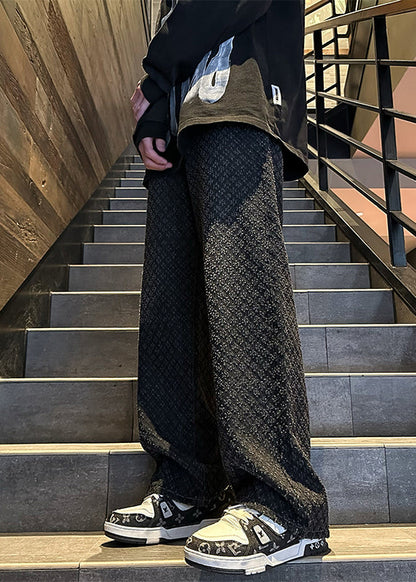 New Jacquard Blue Pockets Denim Pants Summer