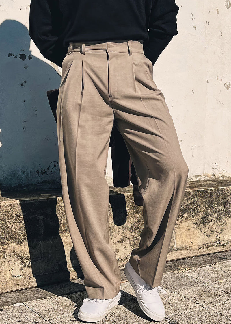New Khaki Pockets High Waist Spandex Pants Summer